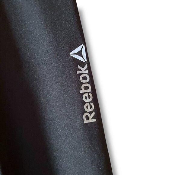 Reebok PlayIce Womens Leggings Sz Medium Black Compression Mesh Panel Athletic - Picture 6 of 8